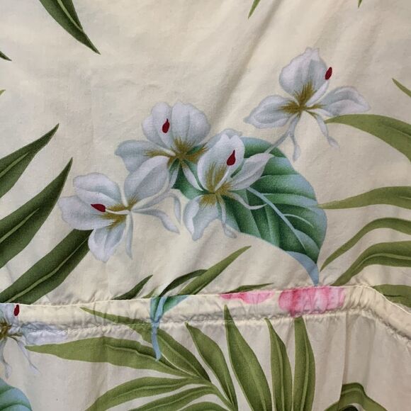 Puanani Hawaii RJC Tropical Dress Small Green Pink White Plumerias Scoop Neck - Picture 7 of 8